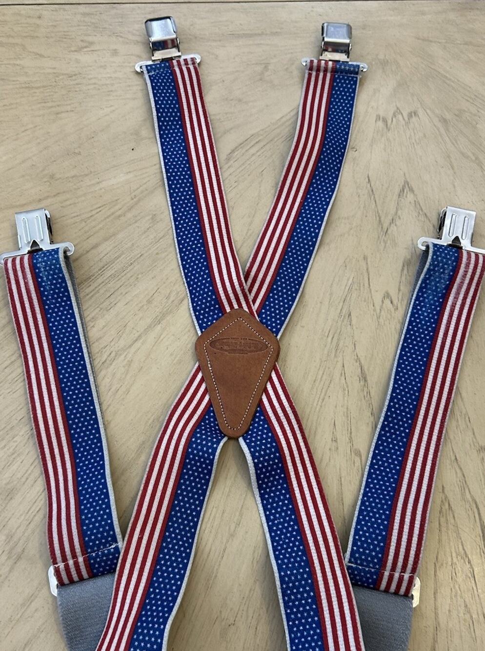 American Flag Red/White/Blue Stars & Stripes Suspenders McGuire Nicholas Wide